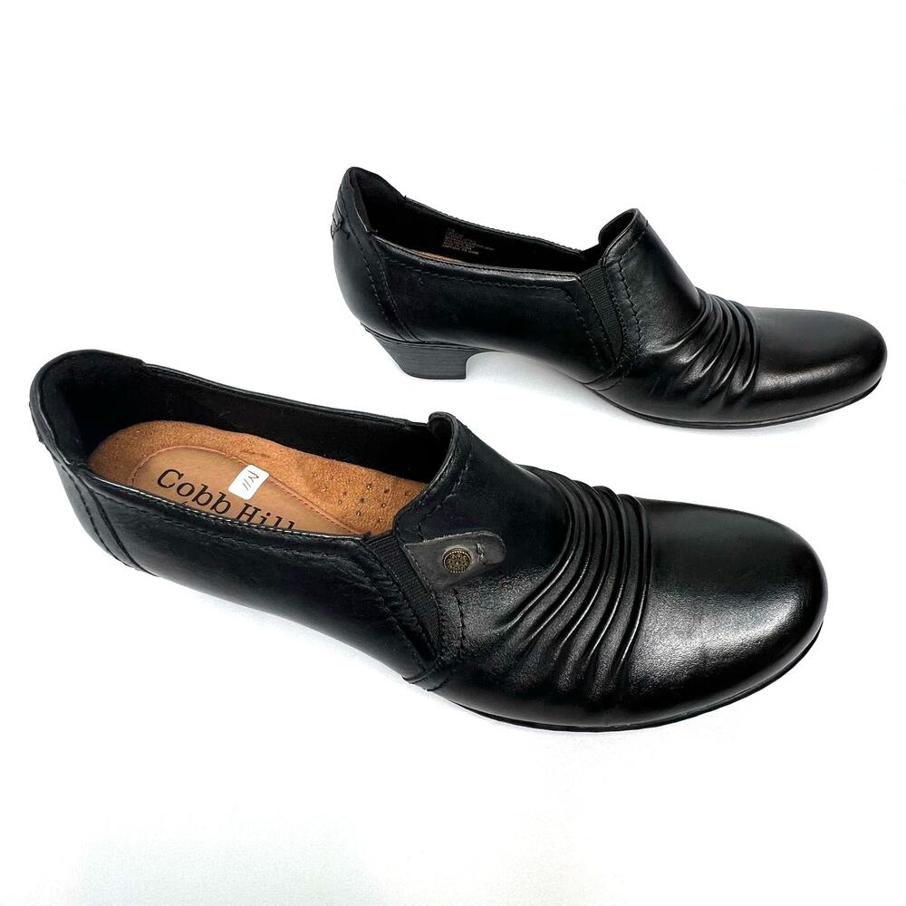 Cobb Hill ADELE by New Balance Women's 11N Black Leather Loafers Bootie Shoes